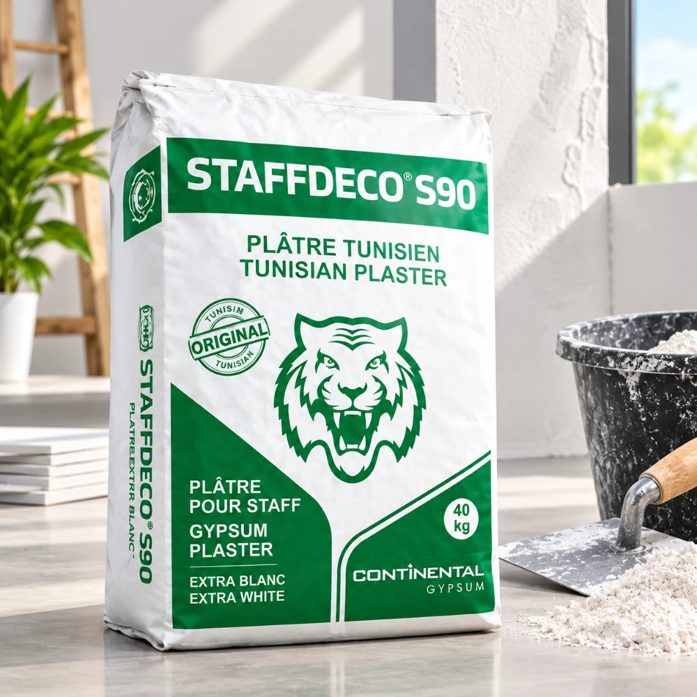 iment Plâtre Tunisien STAFFDECO S90 – Continental Gypsum – Sac de 40 kg