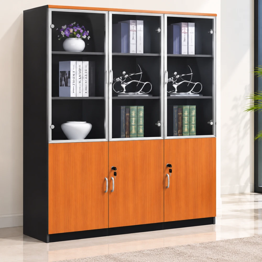 Armoire de rangement vitrée de bureau